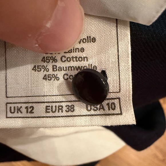 Vintage Laura Ashley Navy and Green Plaid Dress with Collar - Picture 3 of 4